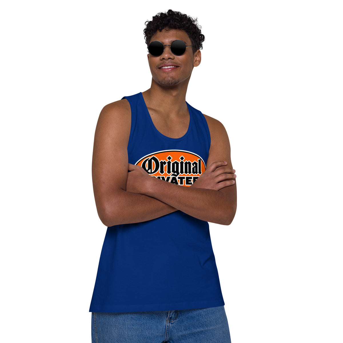 Men's Retro Orange Motorcycle Tank Top | Original Privateer
