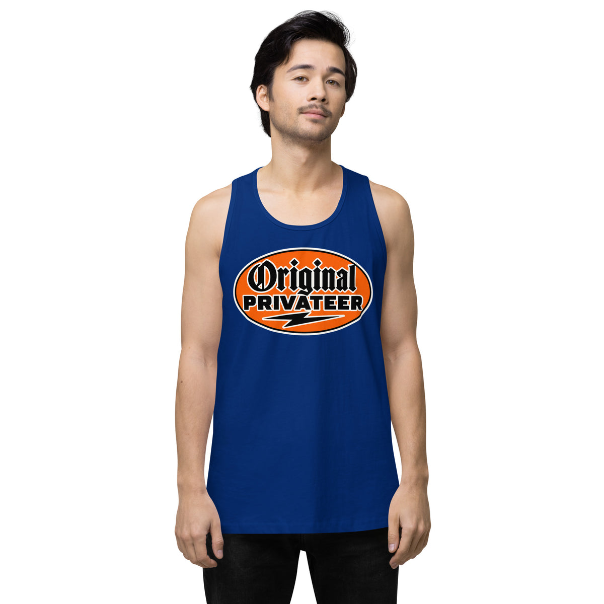 Men's Retro Orange Motorcycle Tank Top | Original Privateer
