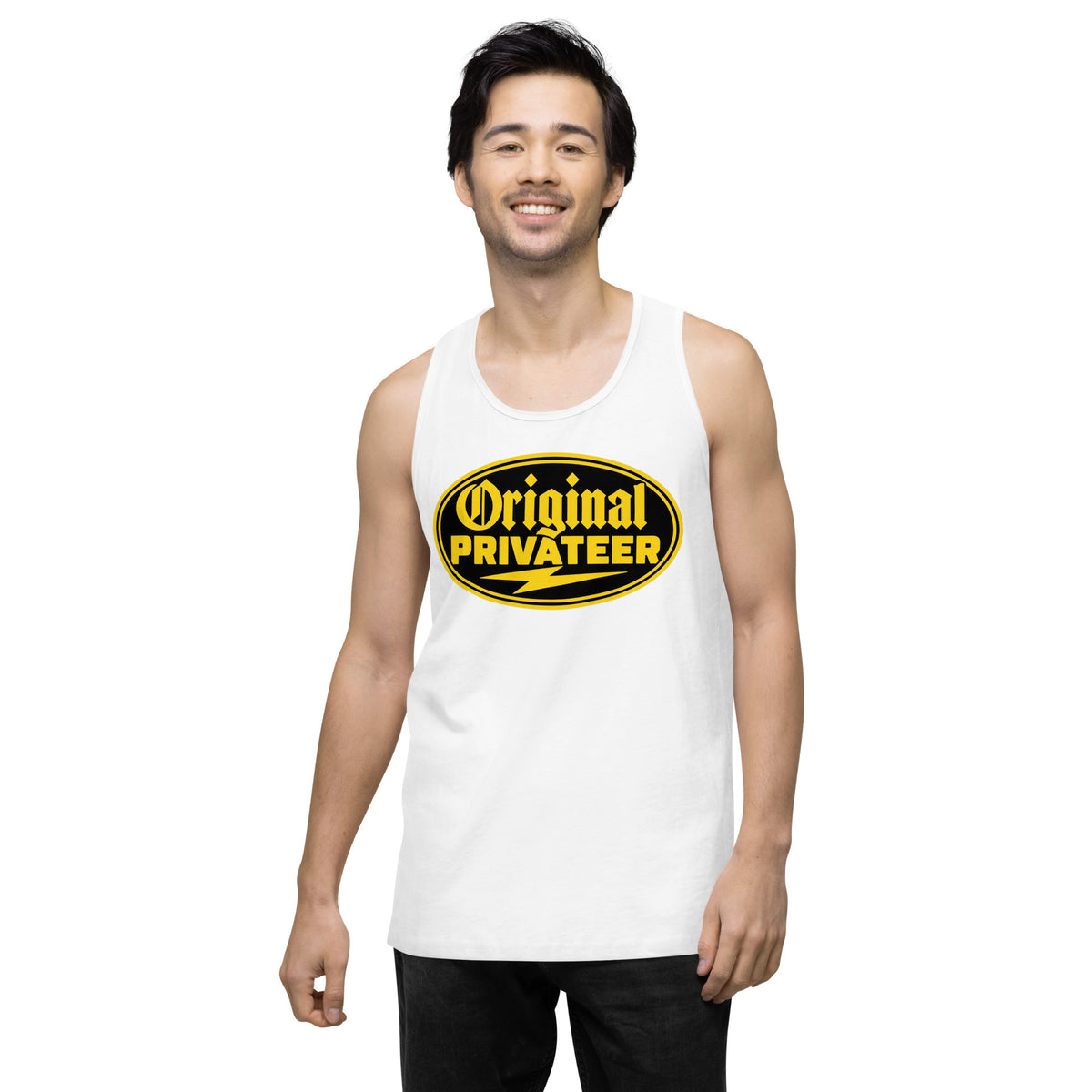 Men's Black & Gold Motorcycle Tank Top | Original Privateer