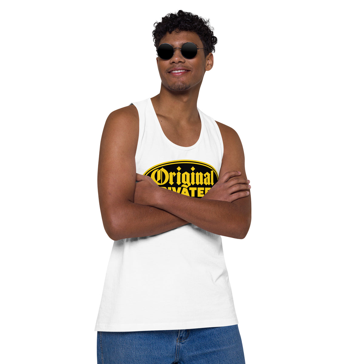 Men's Black & Gold Motorcycle Tank Top | Original Privateer