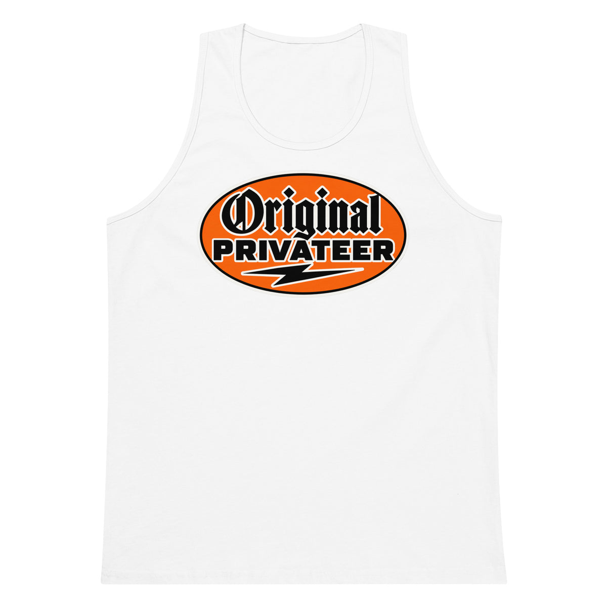 Men's Retro Orange Motorcycle Tank Top | Original Privateer