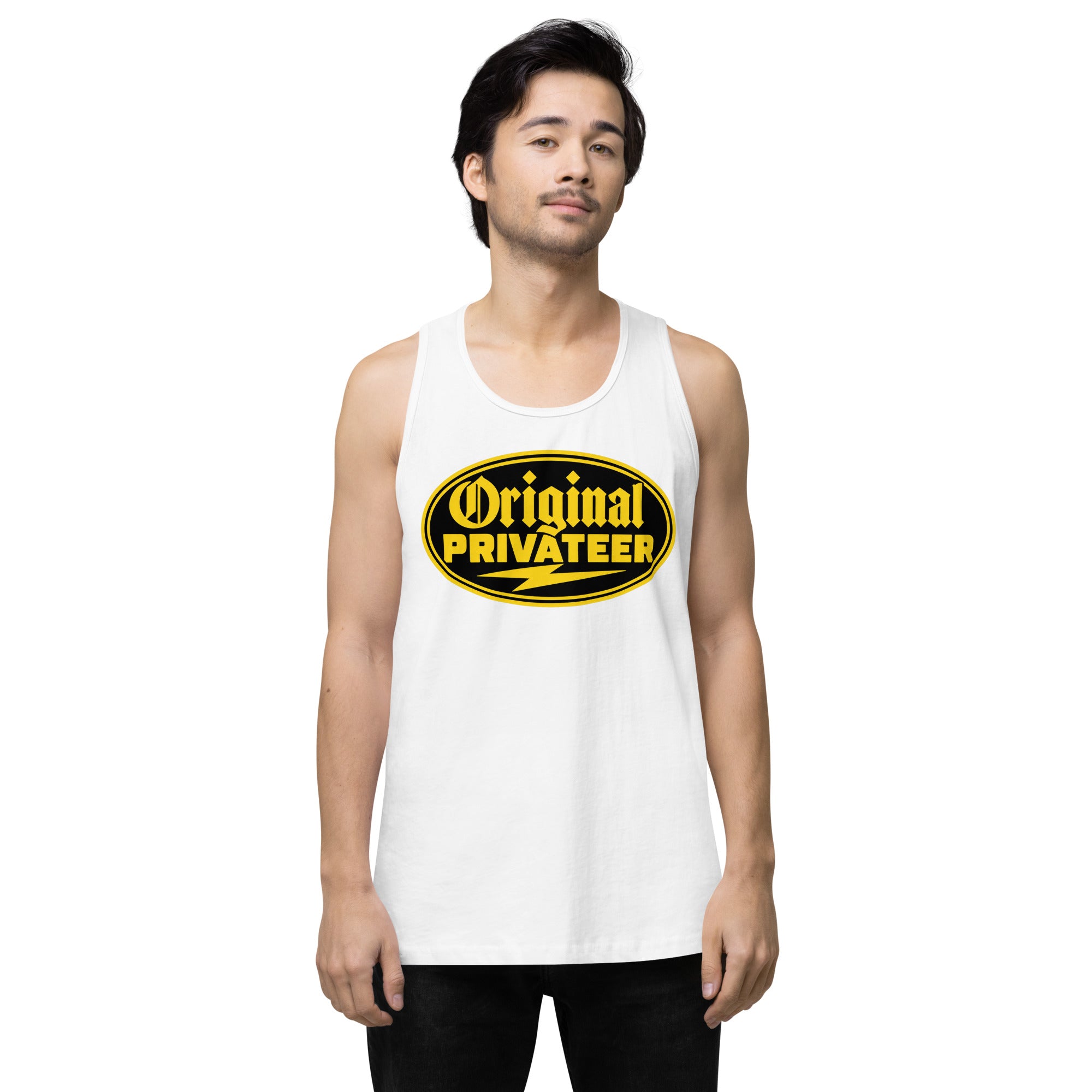 Men's Black & Gold Motorcycle Tank Top | Original Privateer