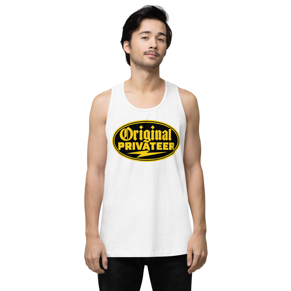 Men's Black & Gold Motorcycle Tank Top | Original Privateer
