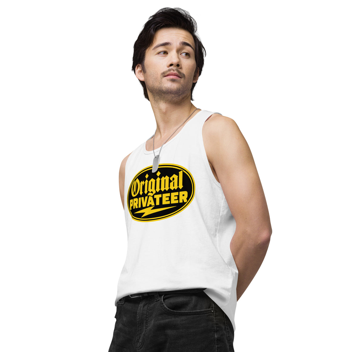 Men's Black & Gold Motorcycle Tank Top | Original Privateer