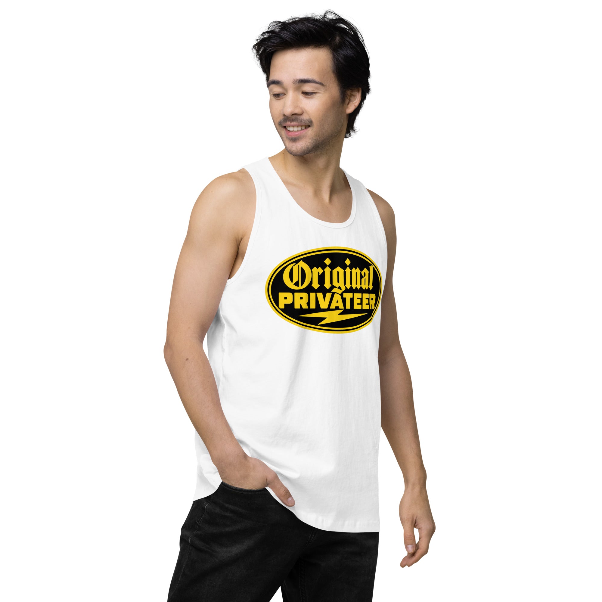 Men's Black & Gold Motorcycle Tank Top | Original Privateer