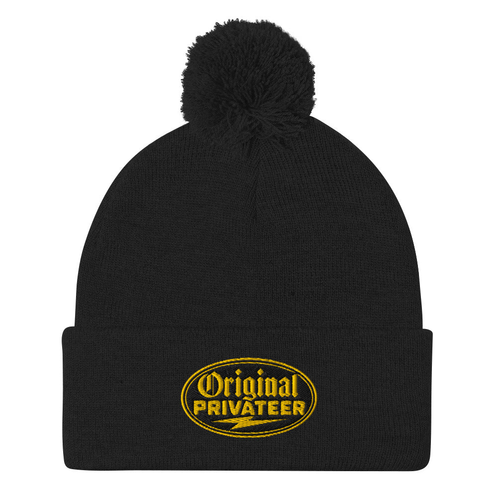 Original Privateer Vintage Garage Pom Pom Beanie – Black & Gold