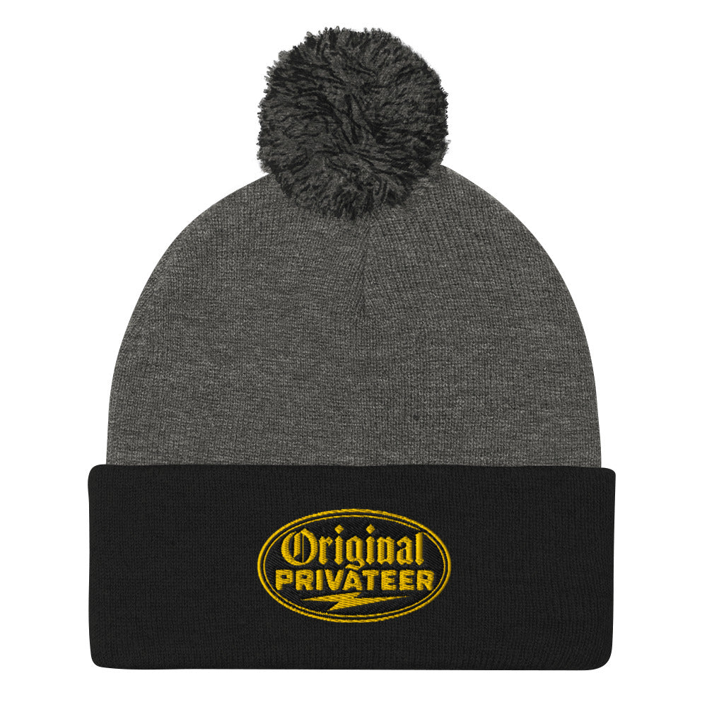 Black & Gold Pom Pom Beanie | Original Privateer