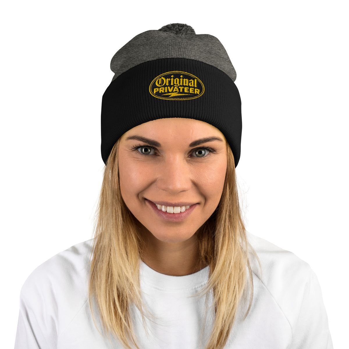 Black & Gold Pom Pom Beanie | Original Privateer