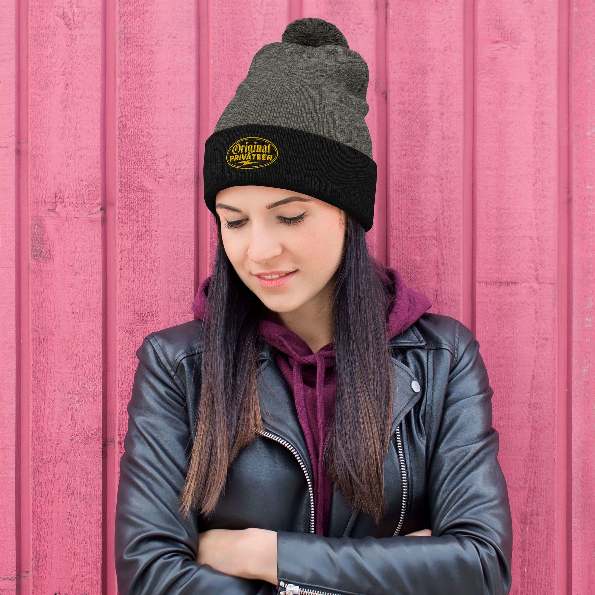 Black & Gold Pom Pom Beanie | Original Privateer