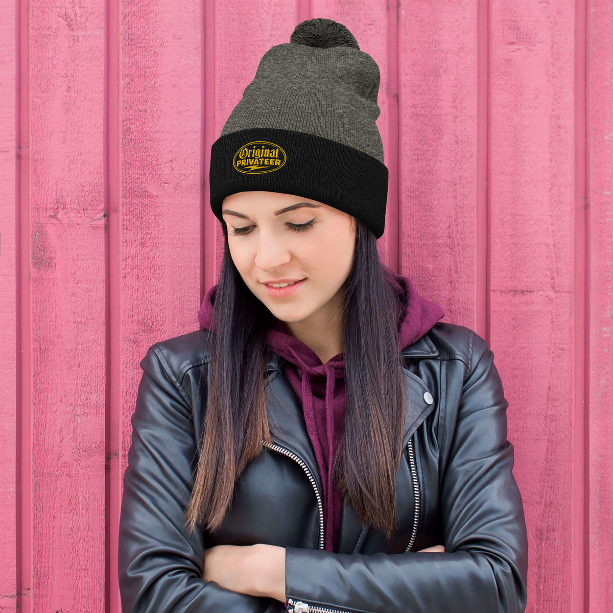 Black & Gold Pom Pom Beanie | Original Privateer