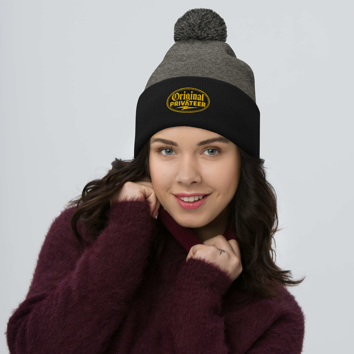 Black & Gold Pom Pom Beanie | Original Privateer