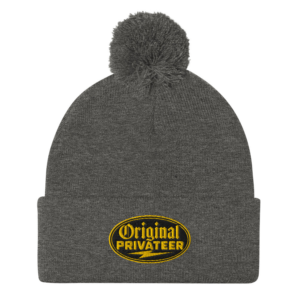 Black & Gold Pom Pom Beanie | Original Privateer