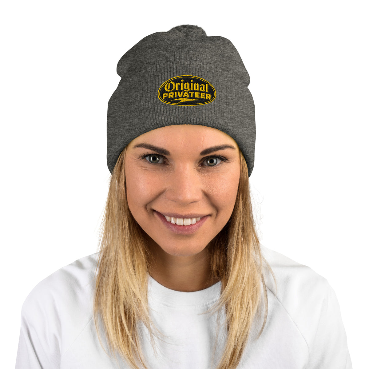 Black & Gold Pom Pom Beanie | Original Privateer