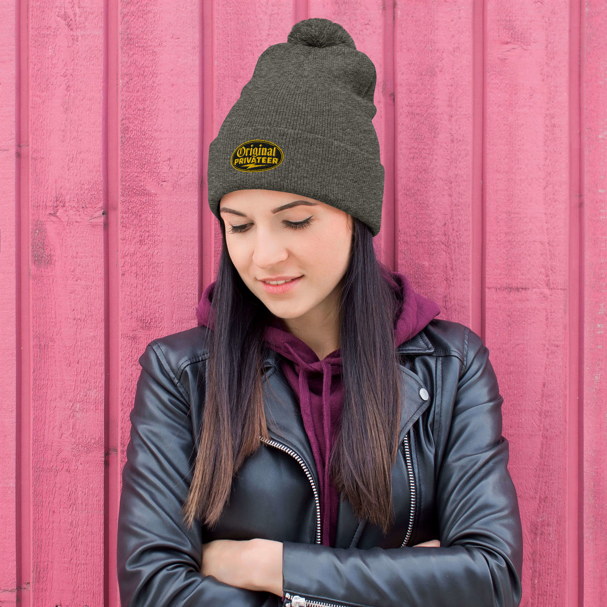 Black & Gold Pom Pom Beanie | Original Privateer