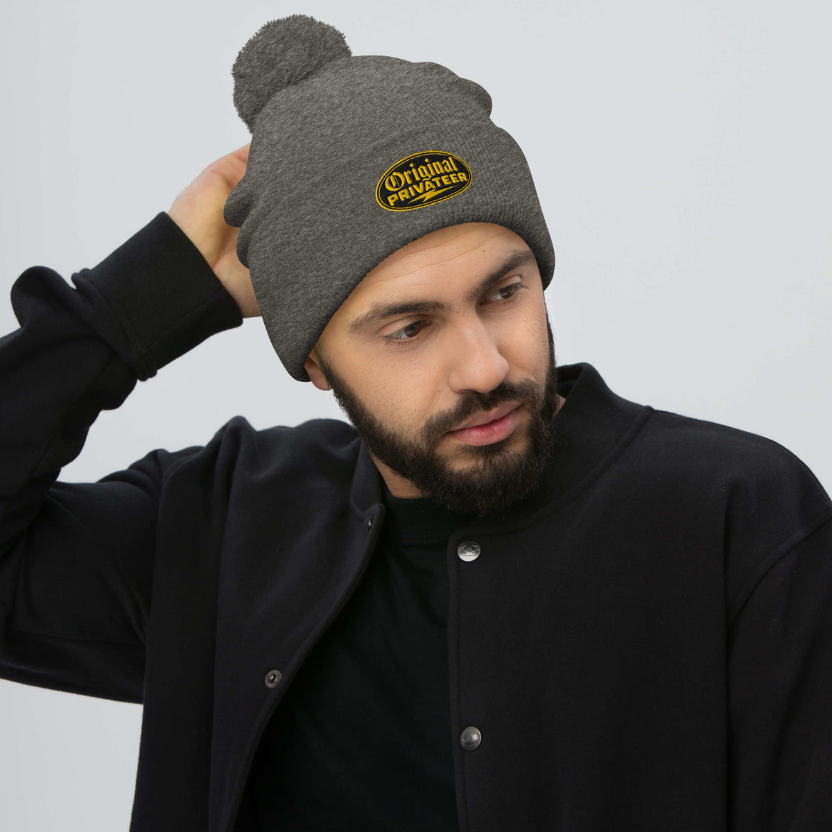Black & Gold Pom Pom Beanie | Original Privateer