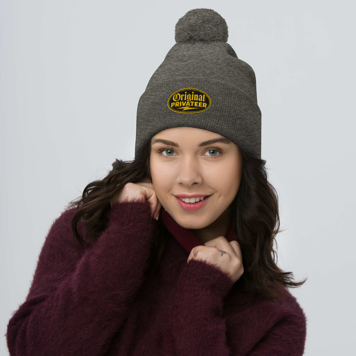 Black & Gold Pom Pom Beanie | Original Privateer