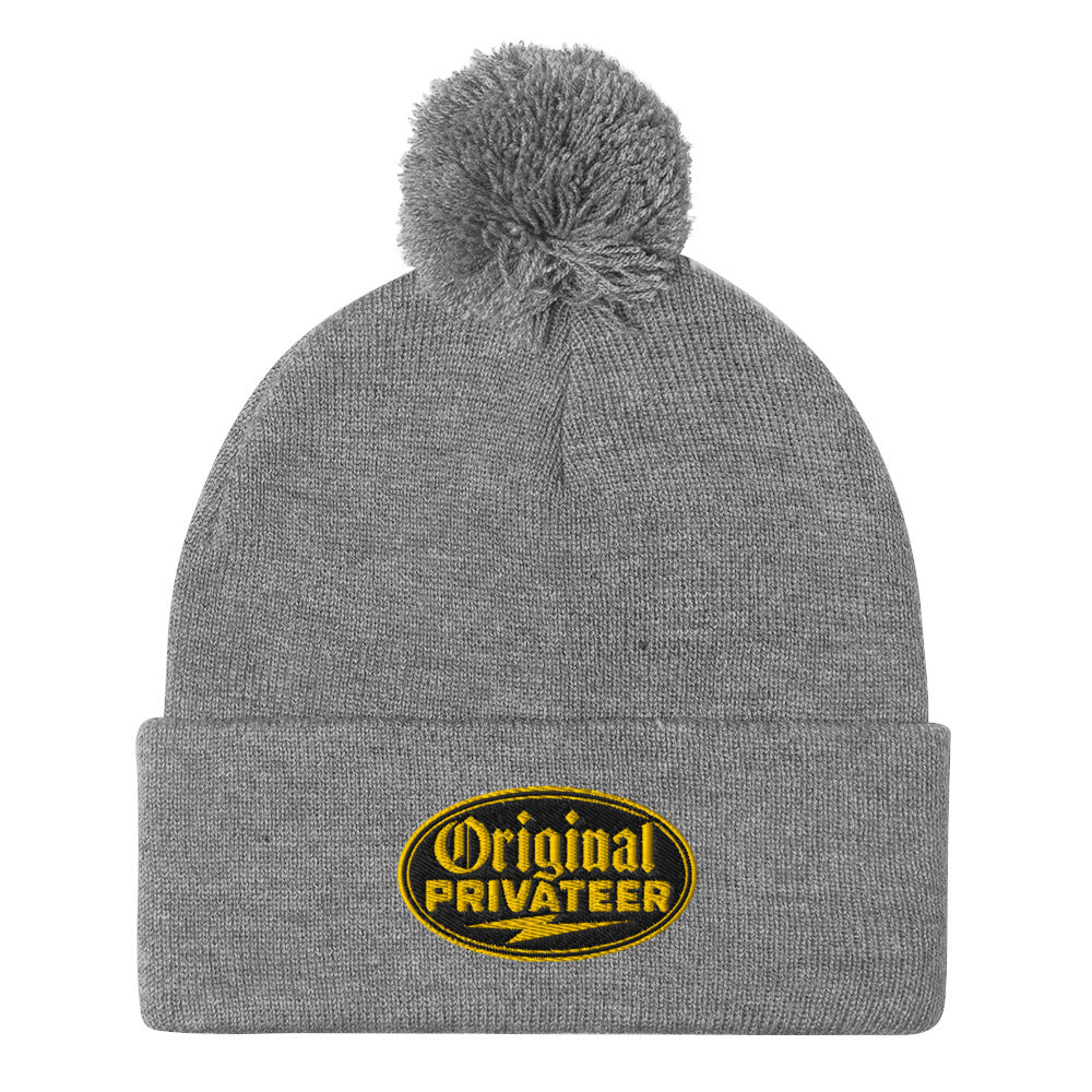 Black & Gold Pom Pom Beanie | Original Privateer