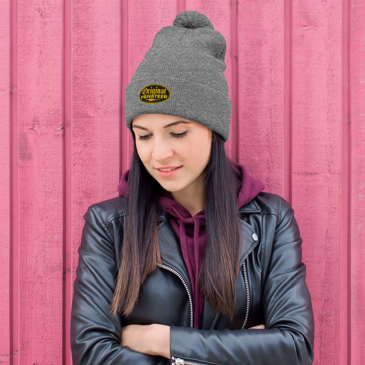 Black & Gold Pom Pom Beanie | Original Privateer