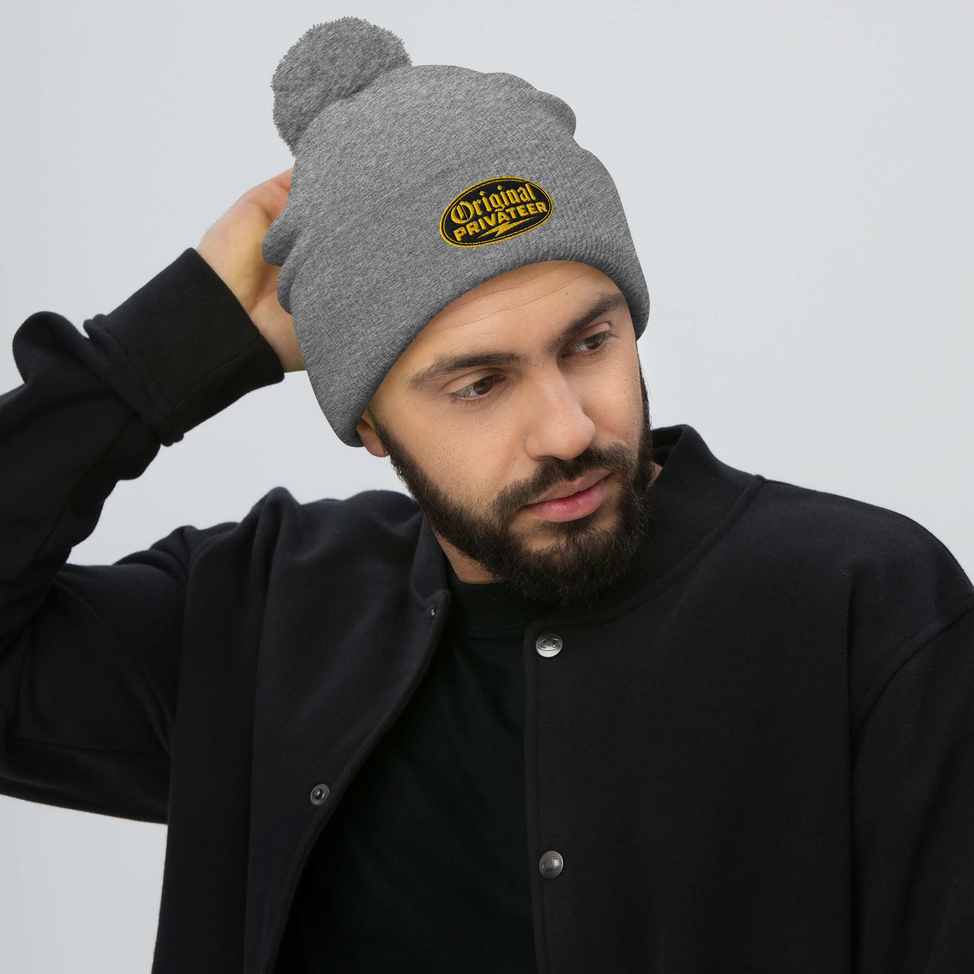 Black & Gold Pom Pom Beanie | Original Privateer