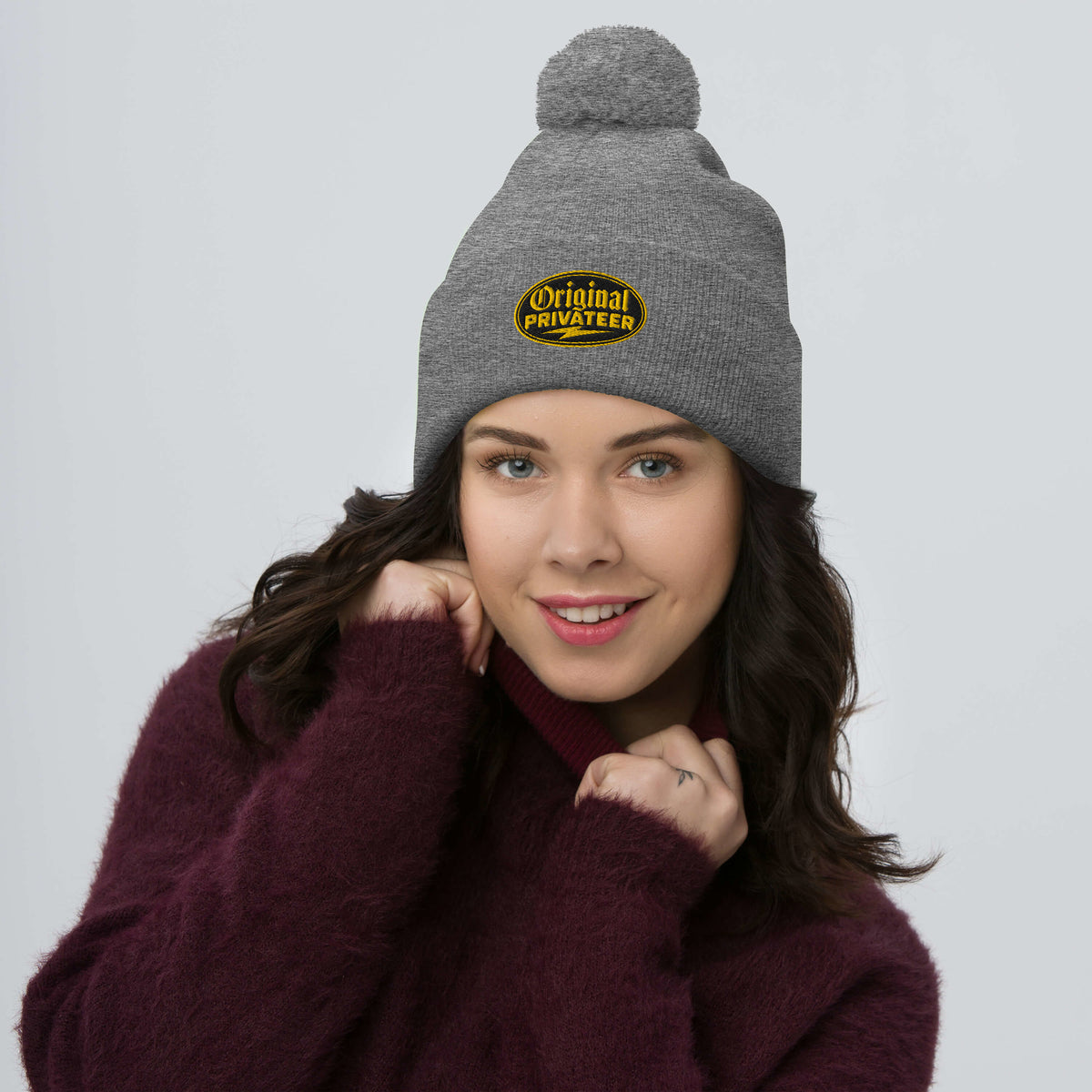 Black & Gold Pom Pom Beanie | Original Privateer