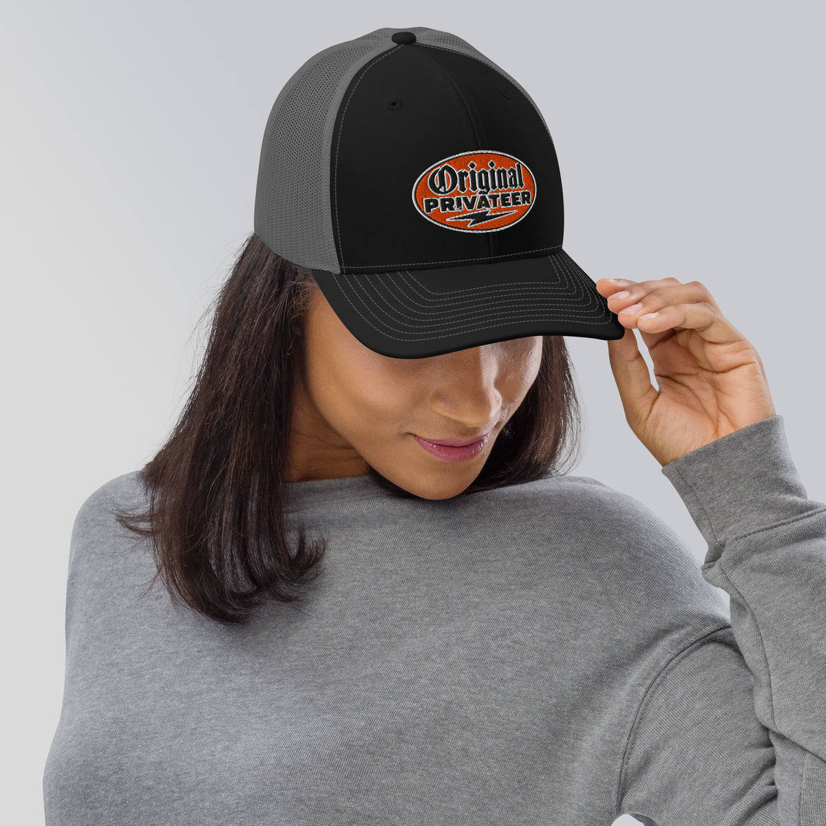 Retro Orange Motorcycle Snapback Hat | Original Privateer