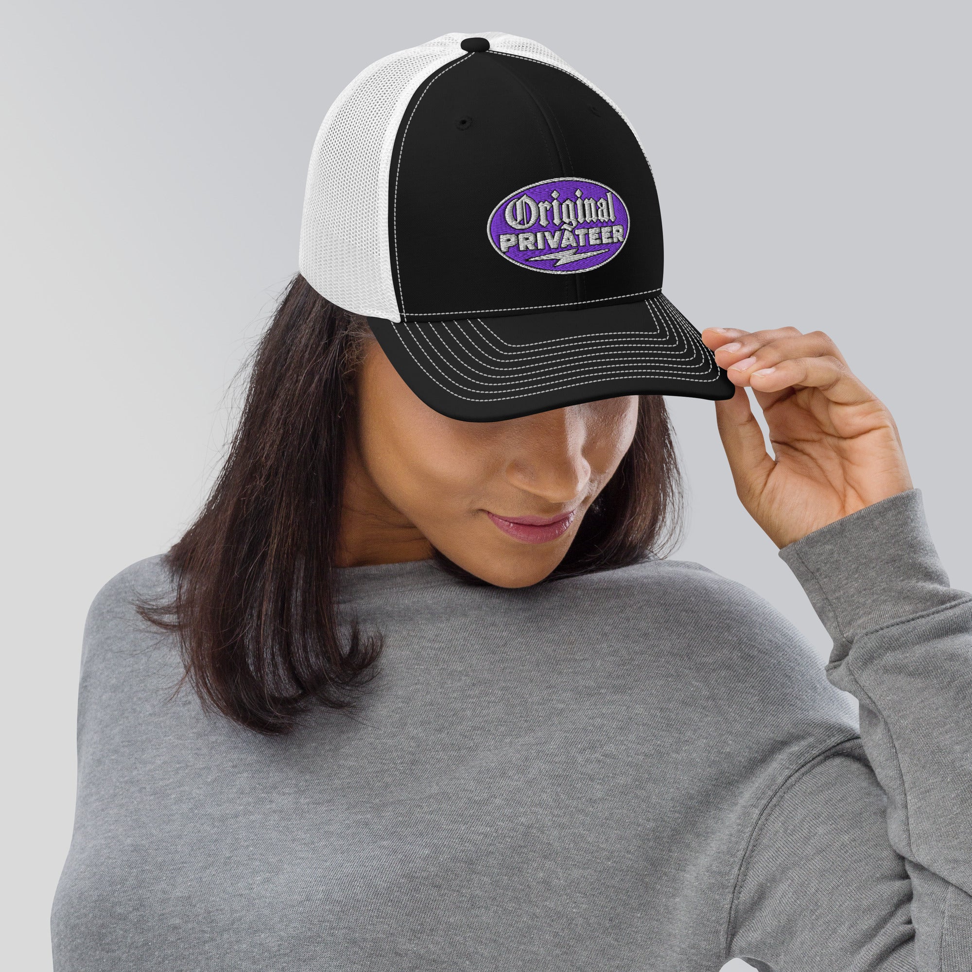 Purple Motorcycle Snapback Hat | Original Privateer