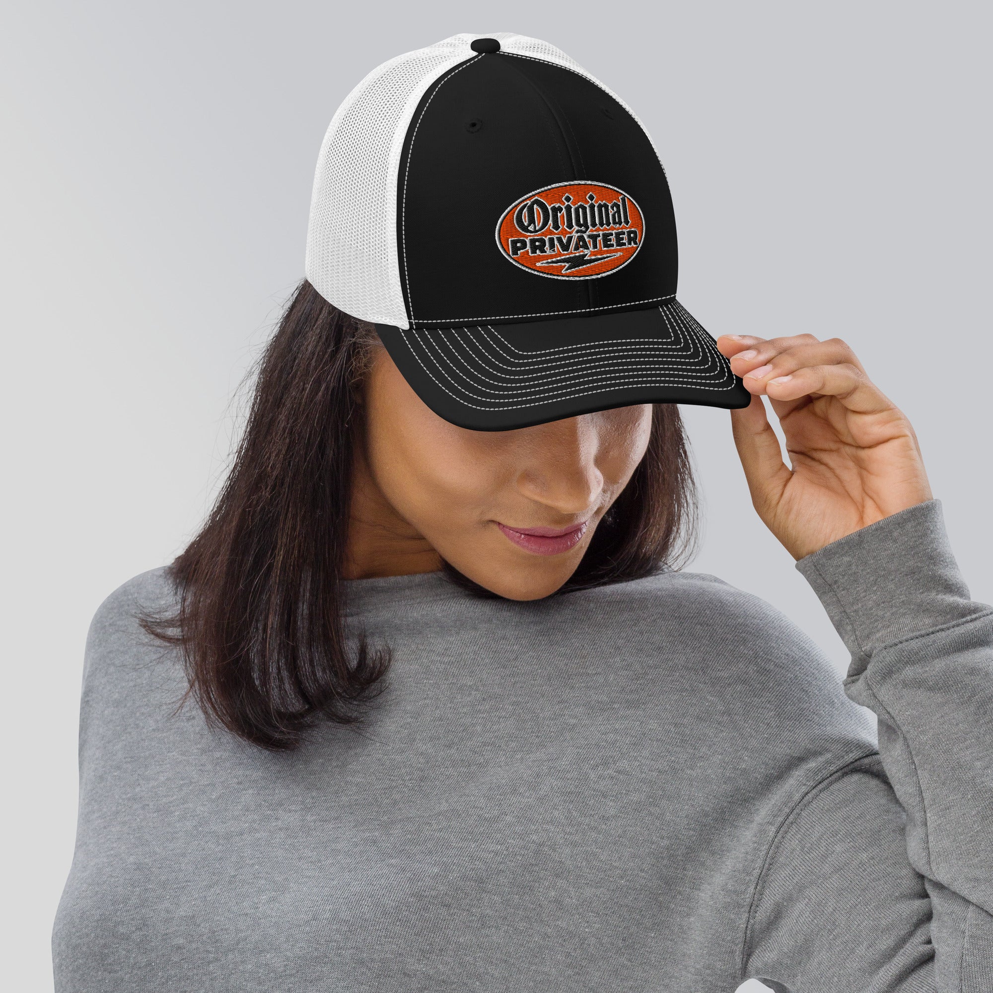 Retro Orange Motorcycle Snapback Hat | Original Privateer