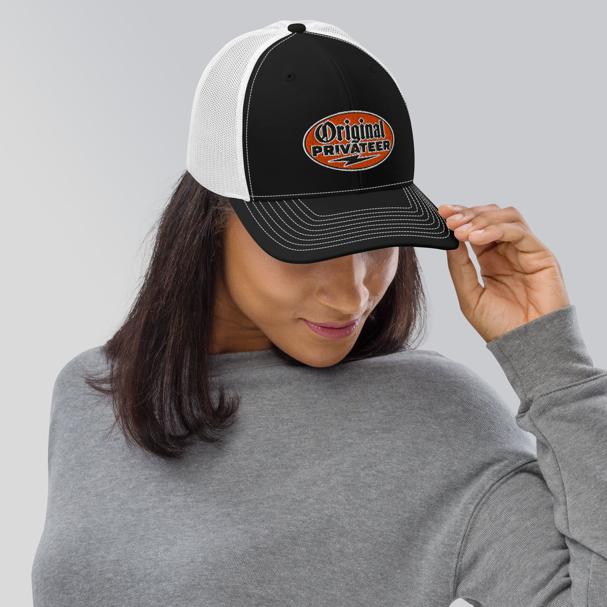 Retro Orange Motorcycle Snapback Hat | Original Privateer