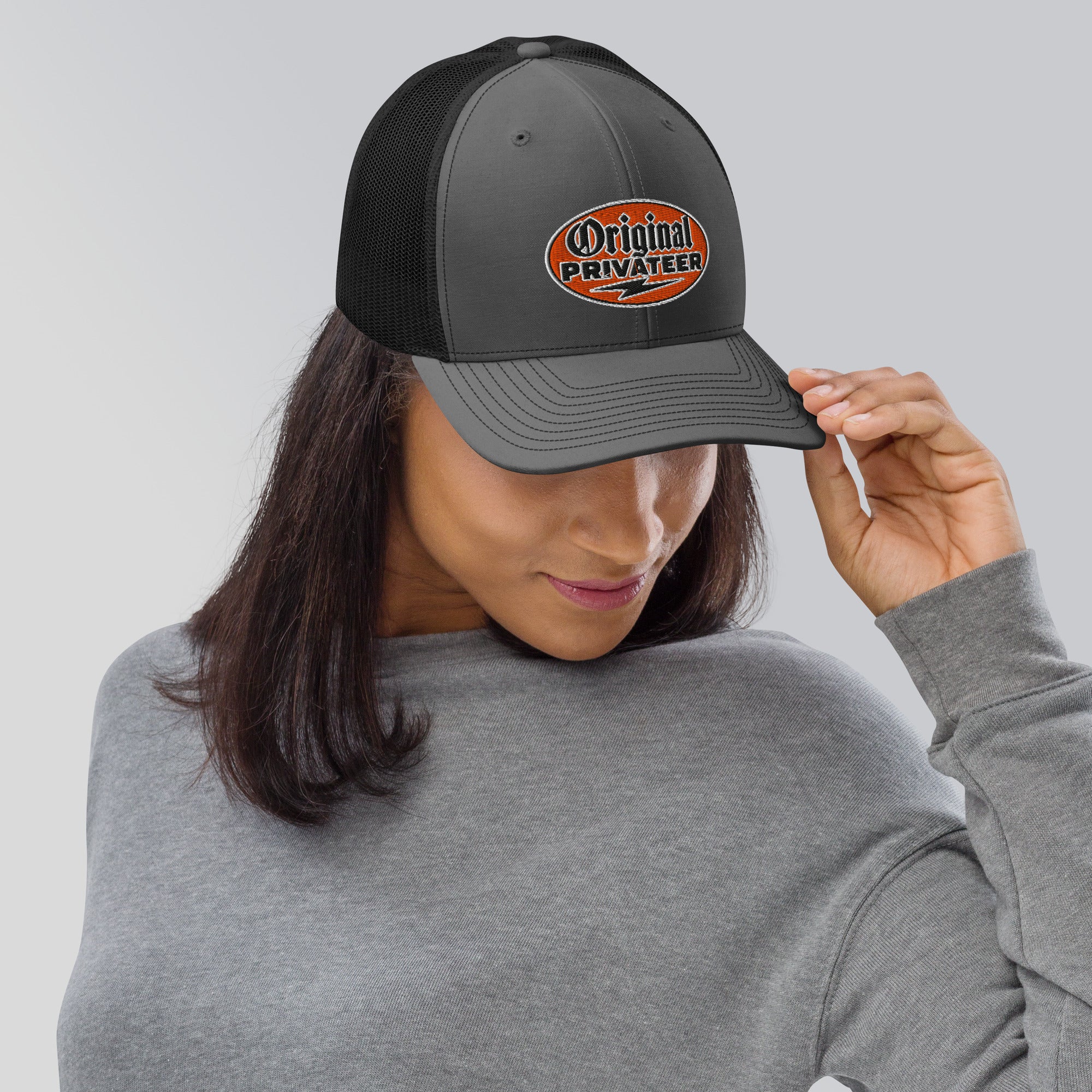Retro Orange Motorcycle Snapback Hat | Original Privateer