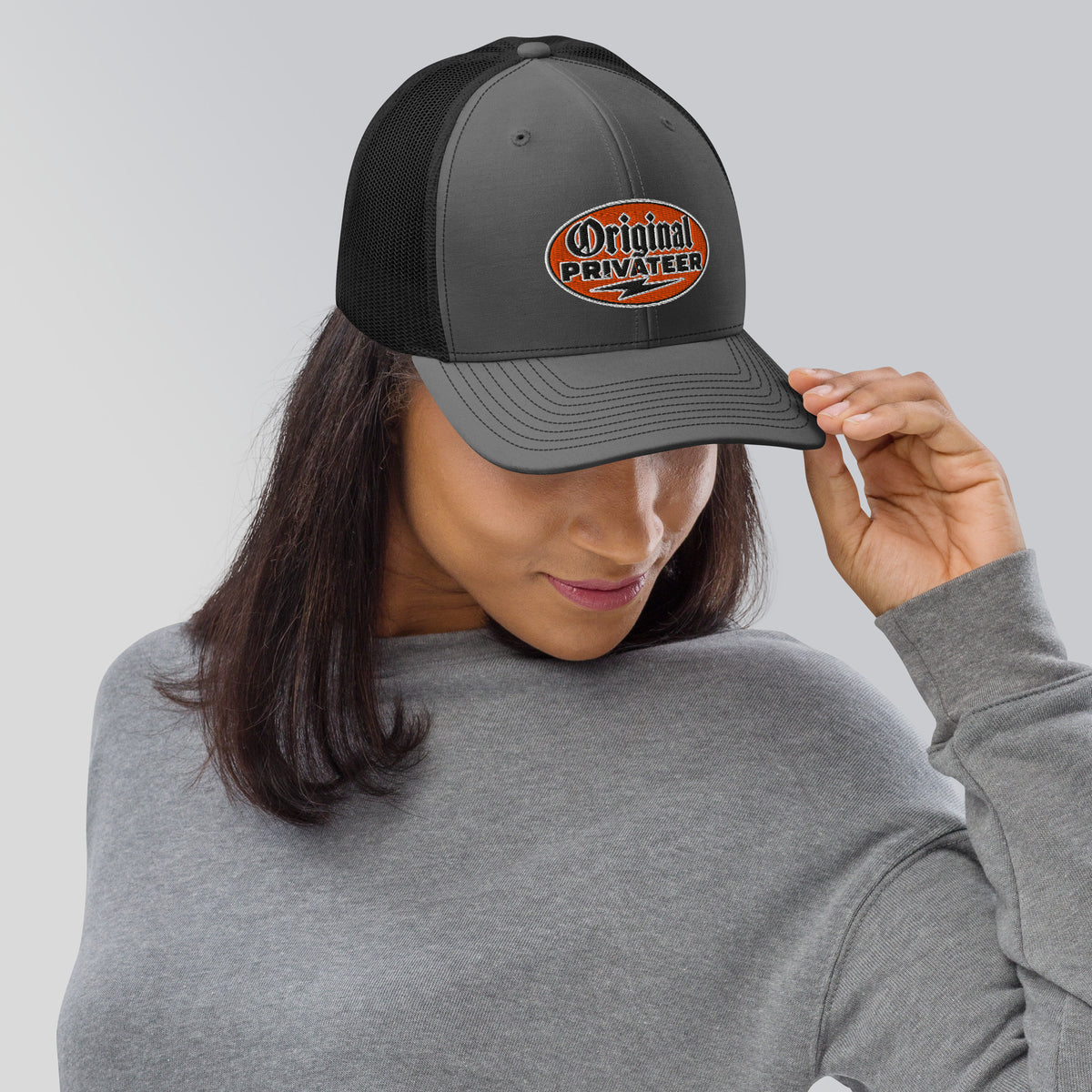 Retro Orange Motorcycle Snapback Hat | Original Privateer