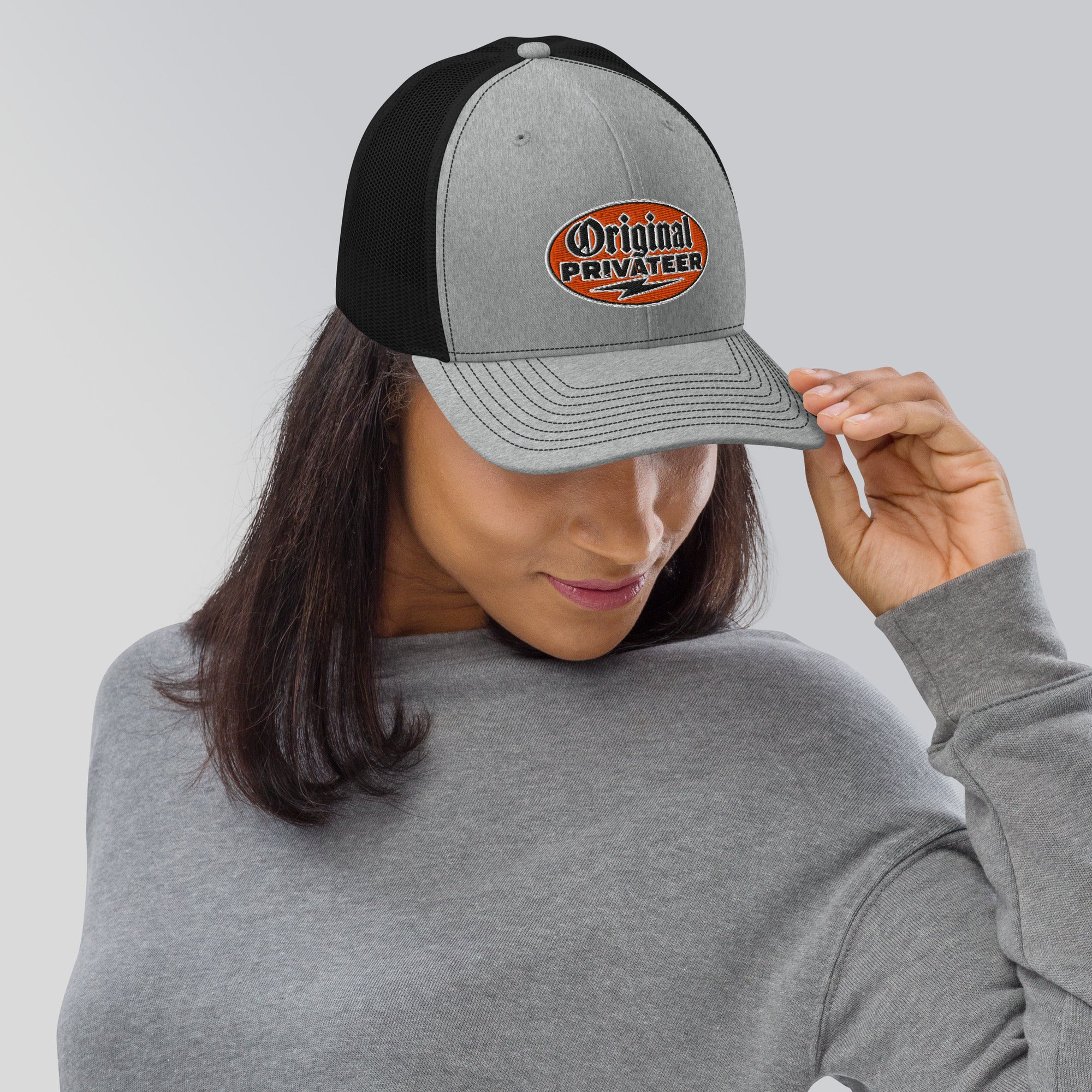 Retro Orange Motorcycle Snapback Hat | Original Privateer