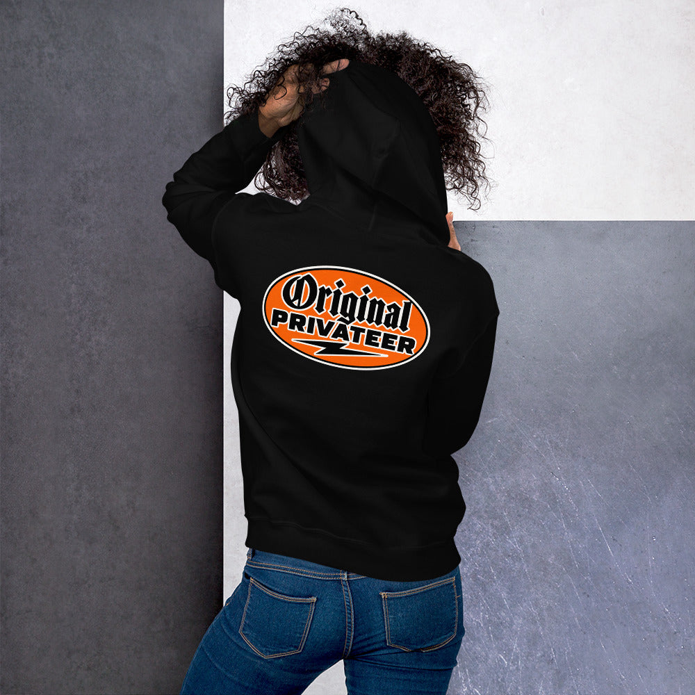 Men's Retro Orange Motorcycle Hoodie | Original Privateer