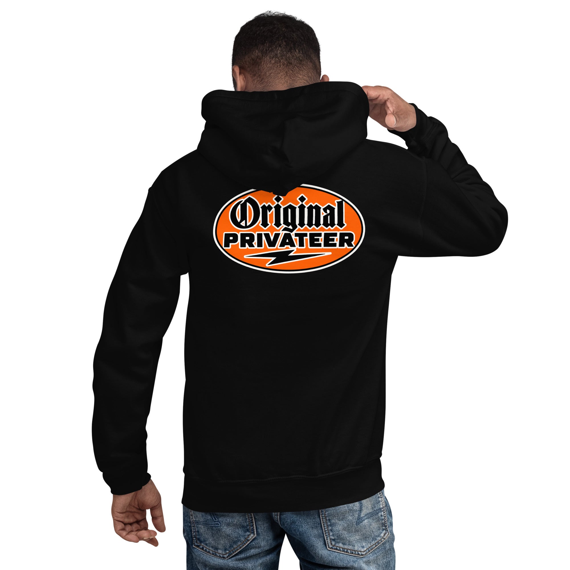 Men's Retro Orange Motorcycle Hoodie | Original Privateer