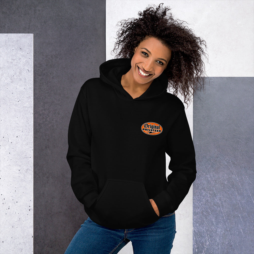 Men's Retro Orange Motorcycle Hoodie | Original Privateer