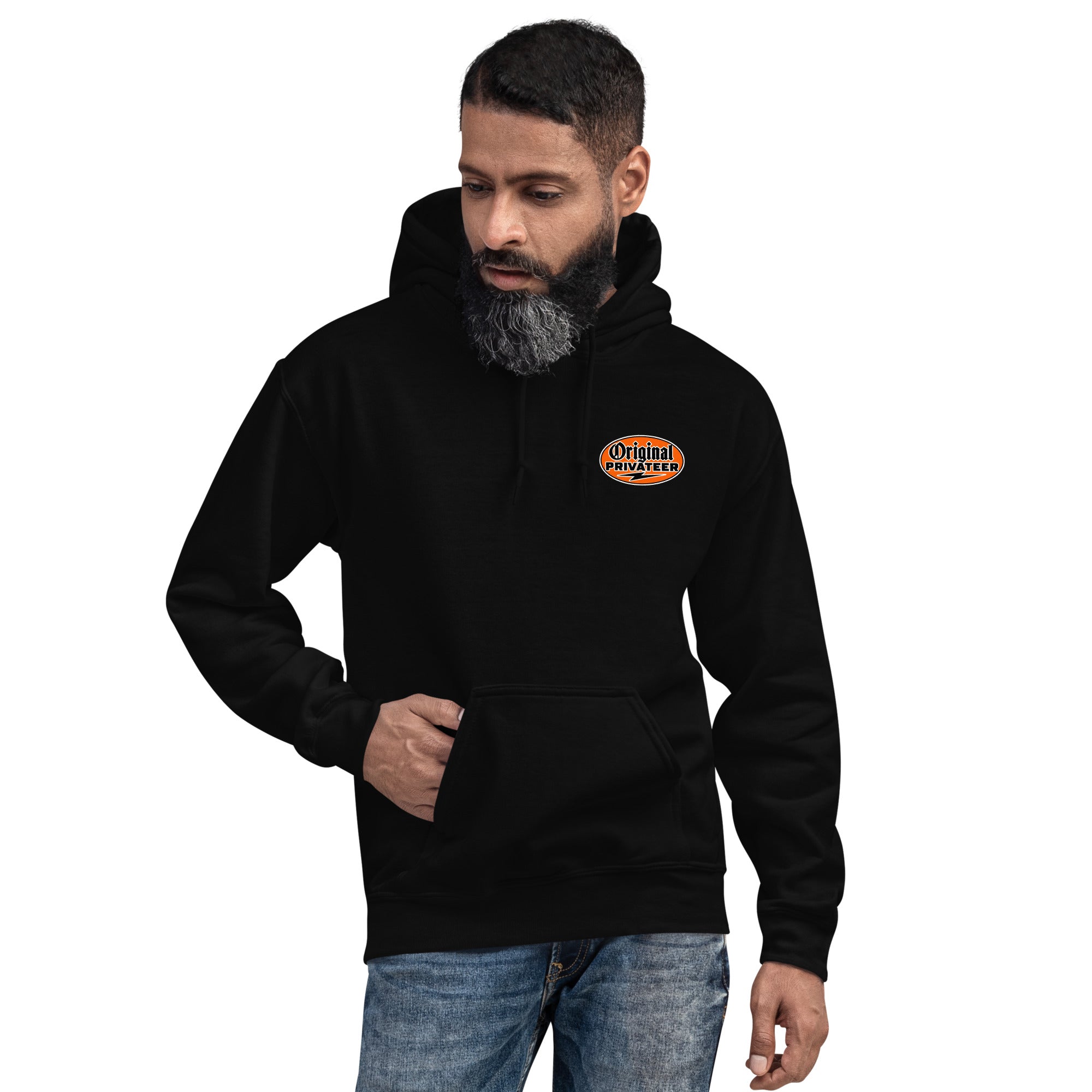 Men's Retro Orange Motorcycle Hoodie | Original Privateer