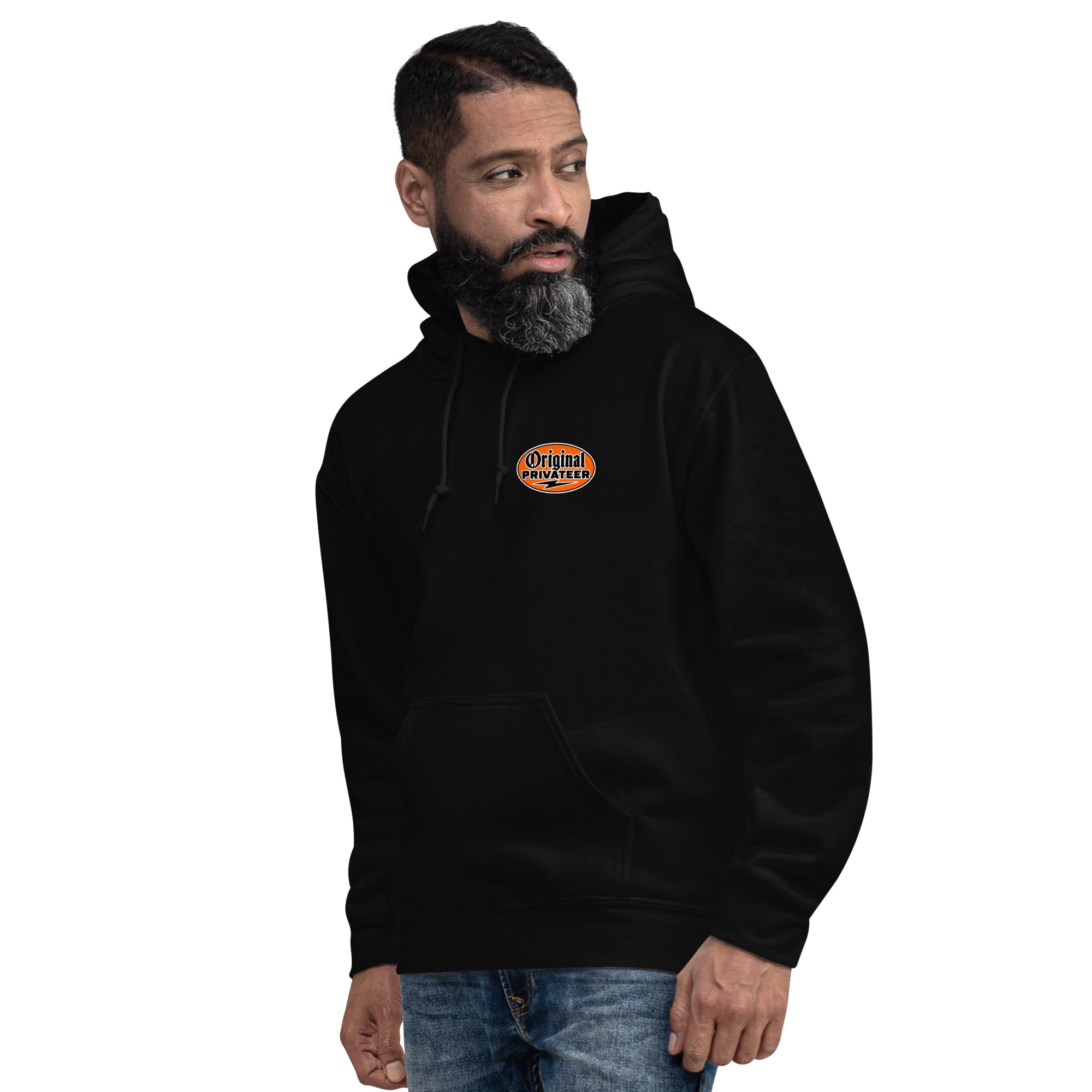 Men's Retro Orange Motorcycle Hoodie | Original Privateer