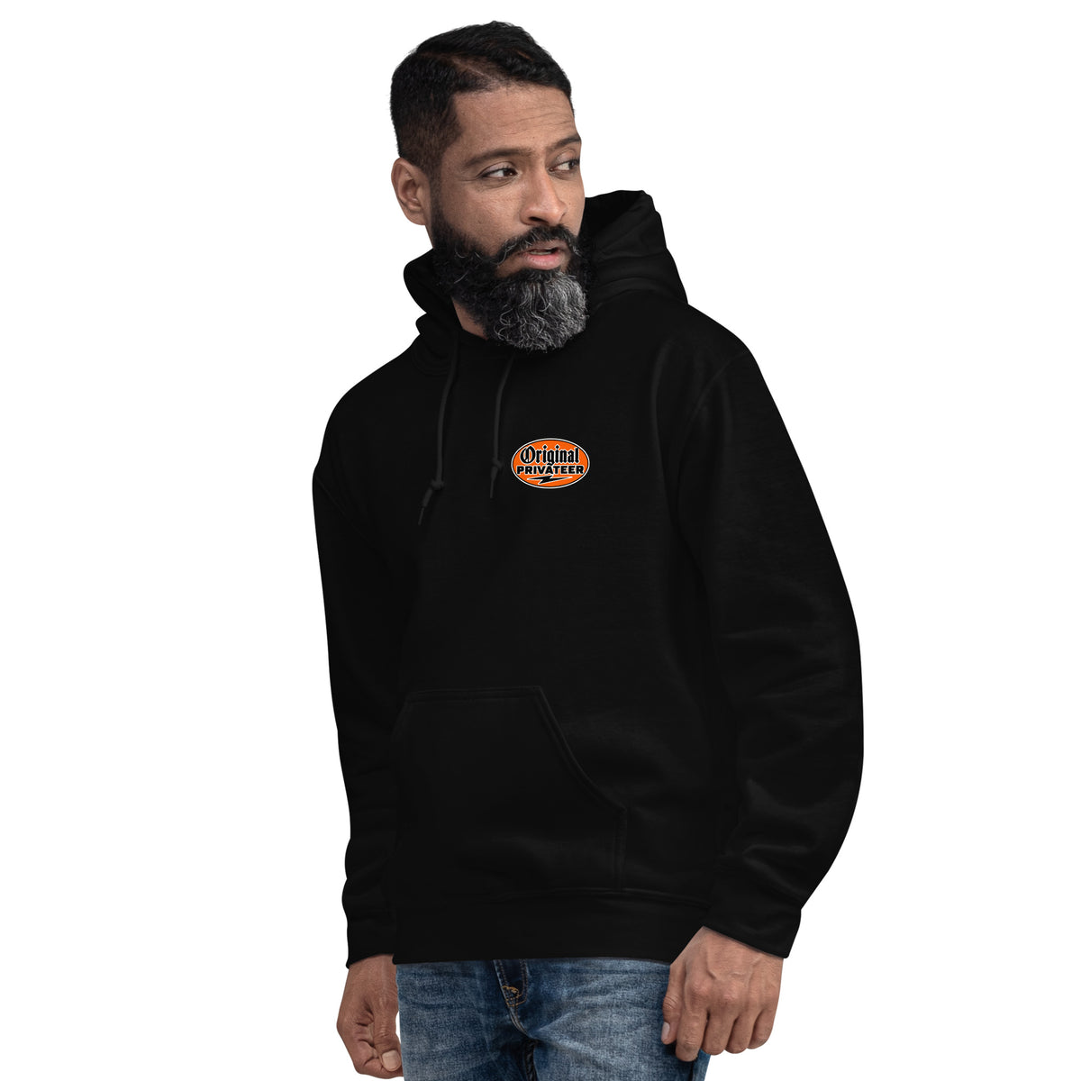 Men's Retro Orange Motorcycle Hoodie | Original Privateer