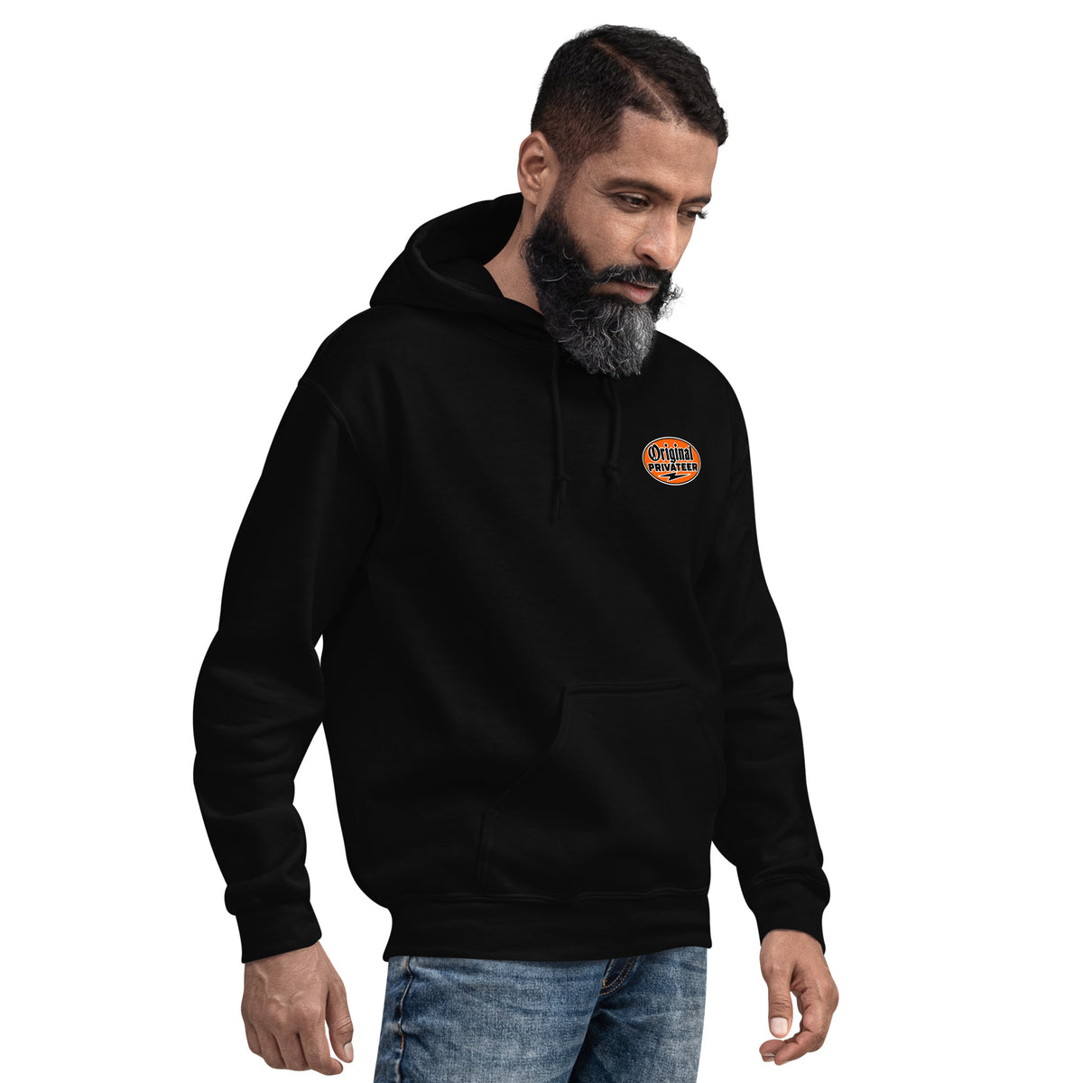 Men's Retro Orange Motorcycle Hoodie | Original Privateer
