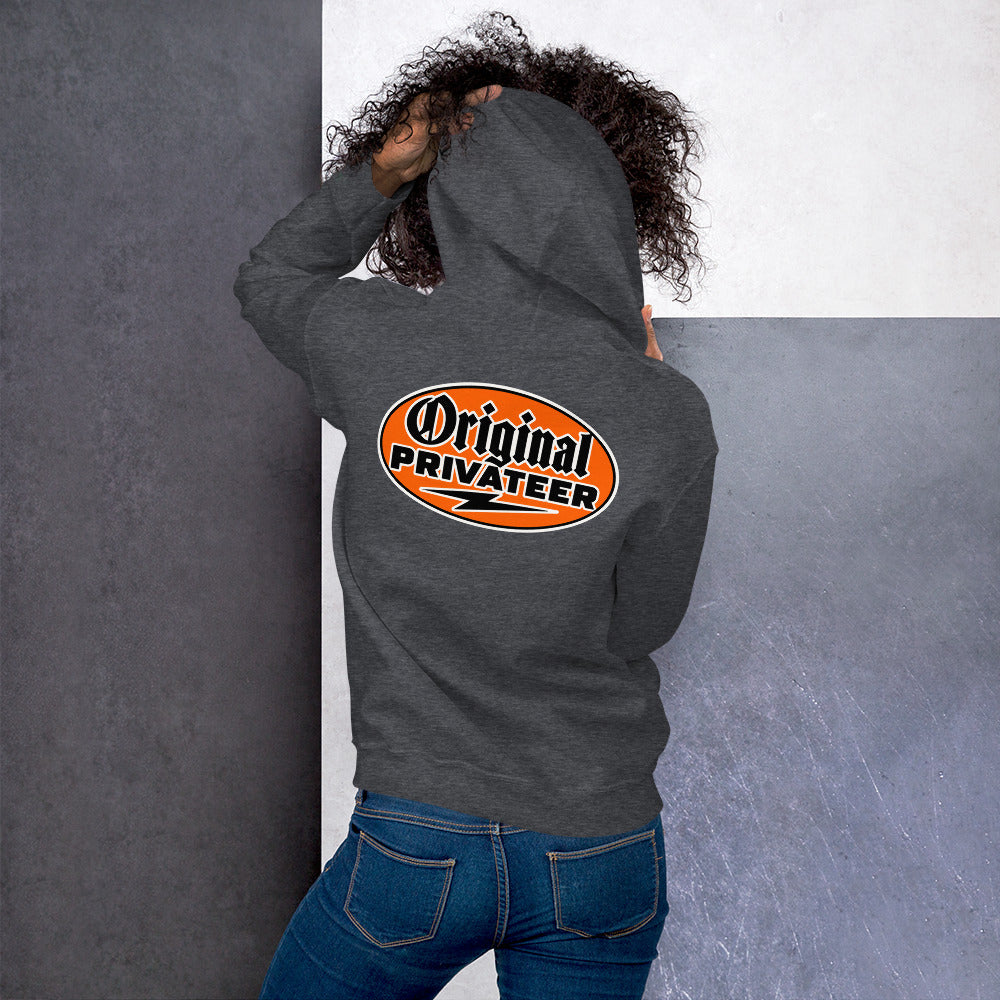 Men's Retro Orange Motorcycle Hoodie | Original Privateer