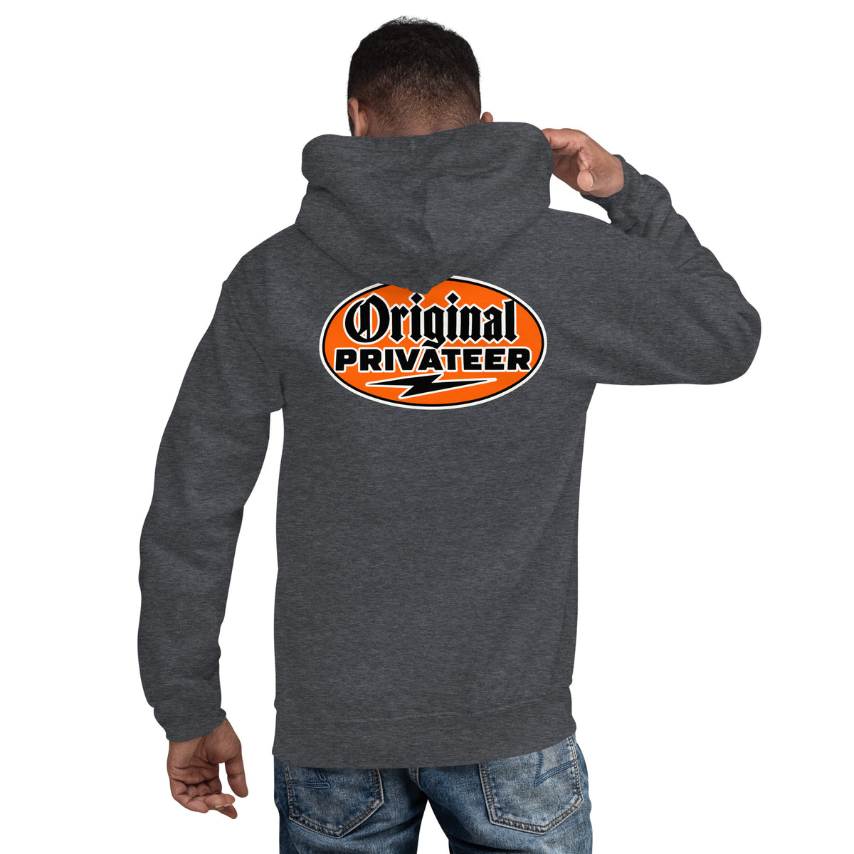 Men's Retro Orange Motorcycle Hoodie | Original Privateer