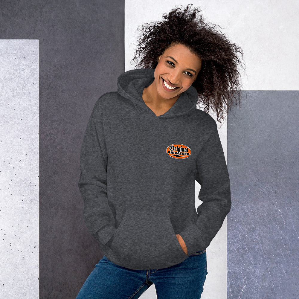 Men's Retro Orange Motorcycle Hoodie | Original Privateer