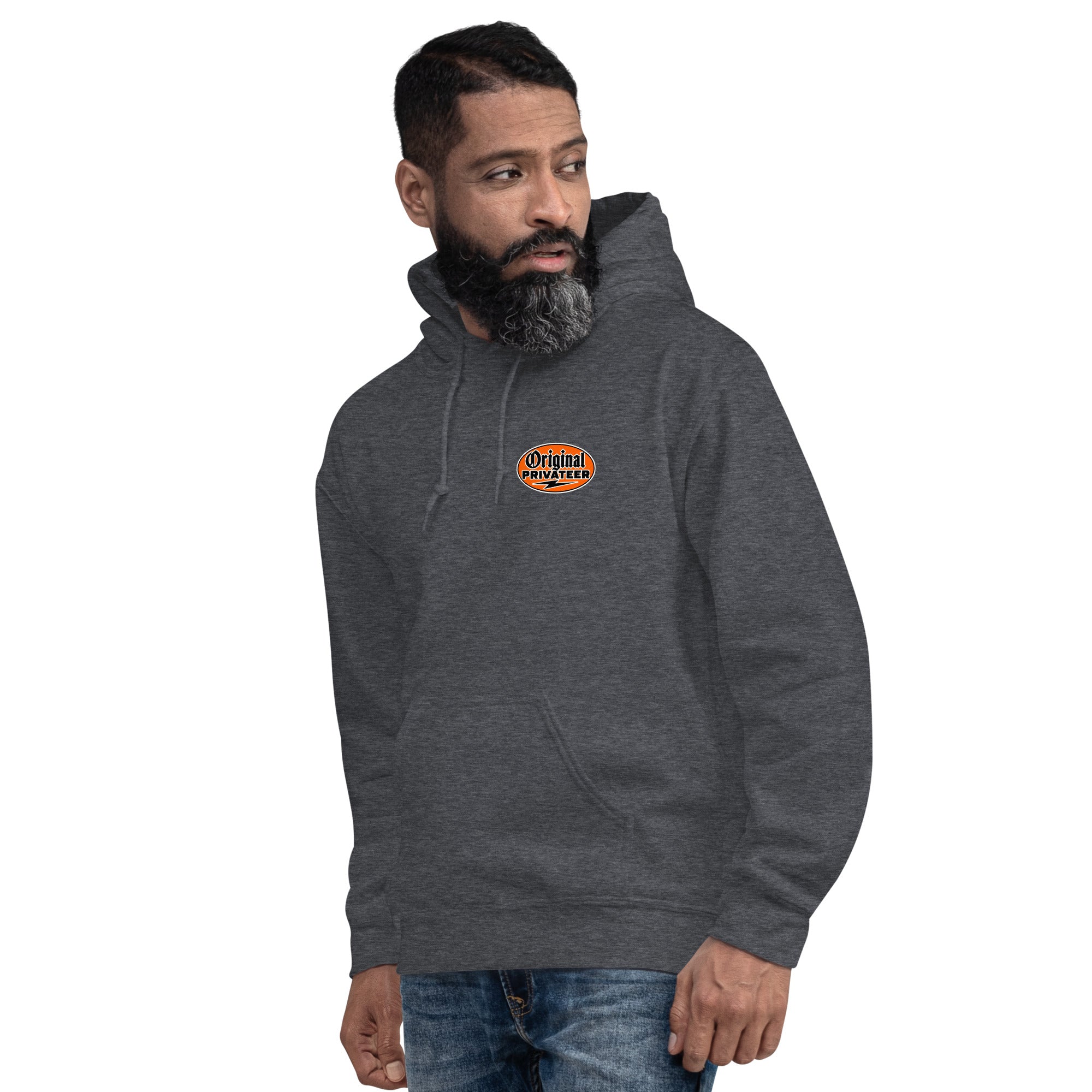 Men's Retro Orange Motorcycle Hoodie | Original Privateer