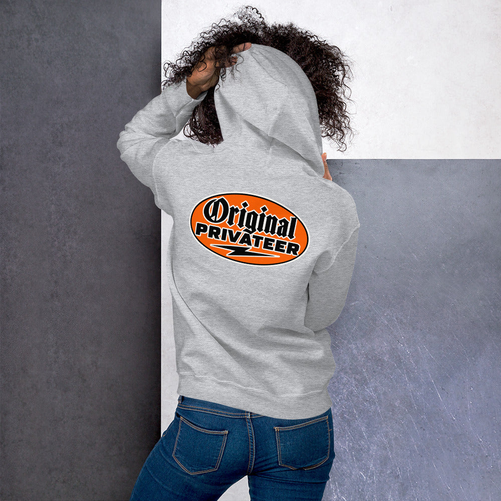 Men's Retro Orange Motorcycle Hoodie | Original Privateer