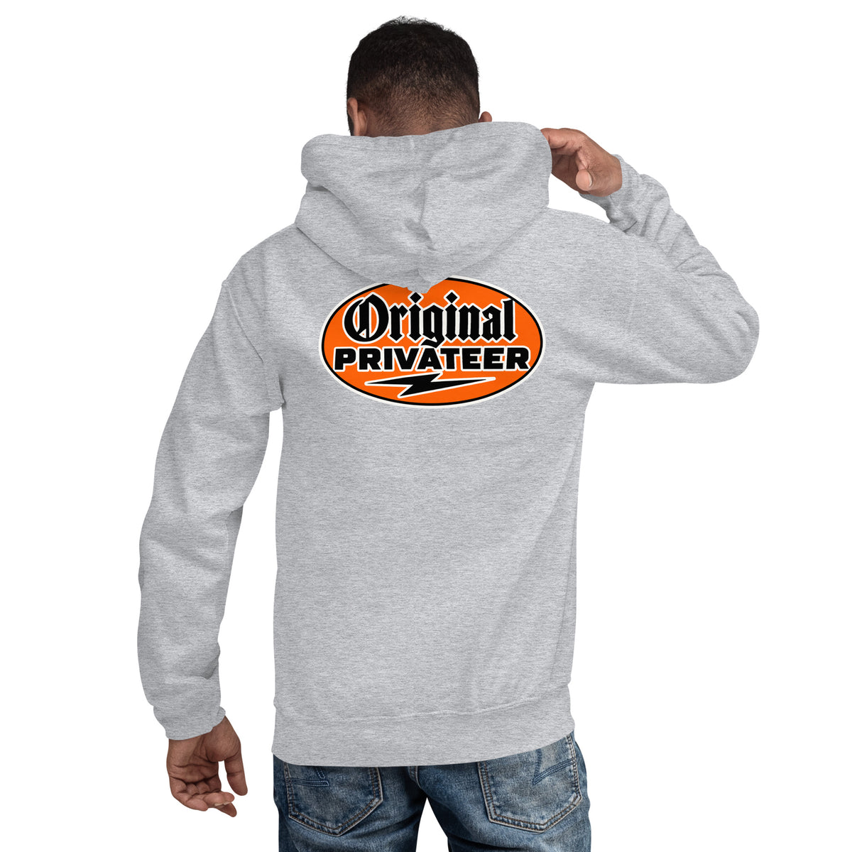 Men's Retro Orange Motorcycle Hoodie | Original Privateer