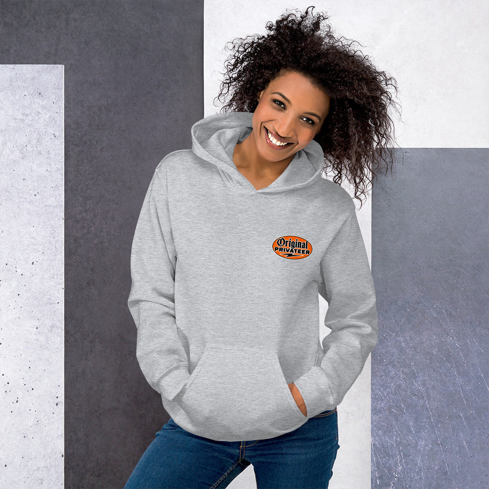 Men's Retro Orange Motorcycle Hoodie | Original Privateer