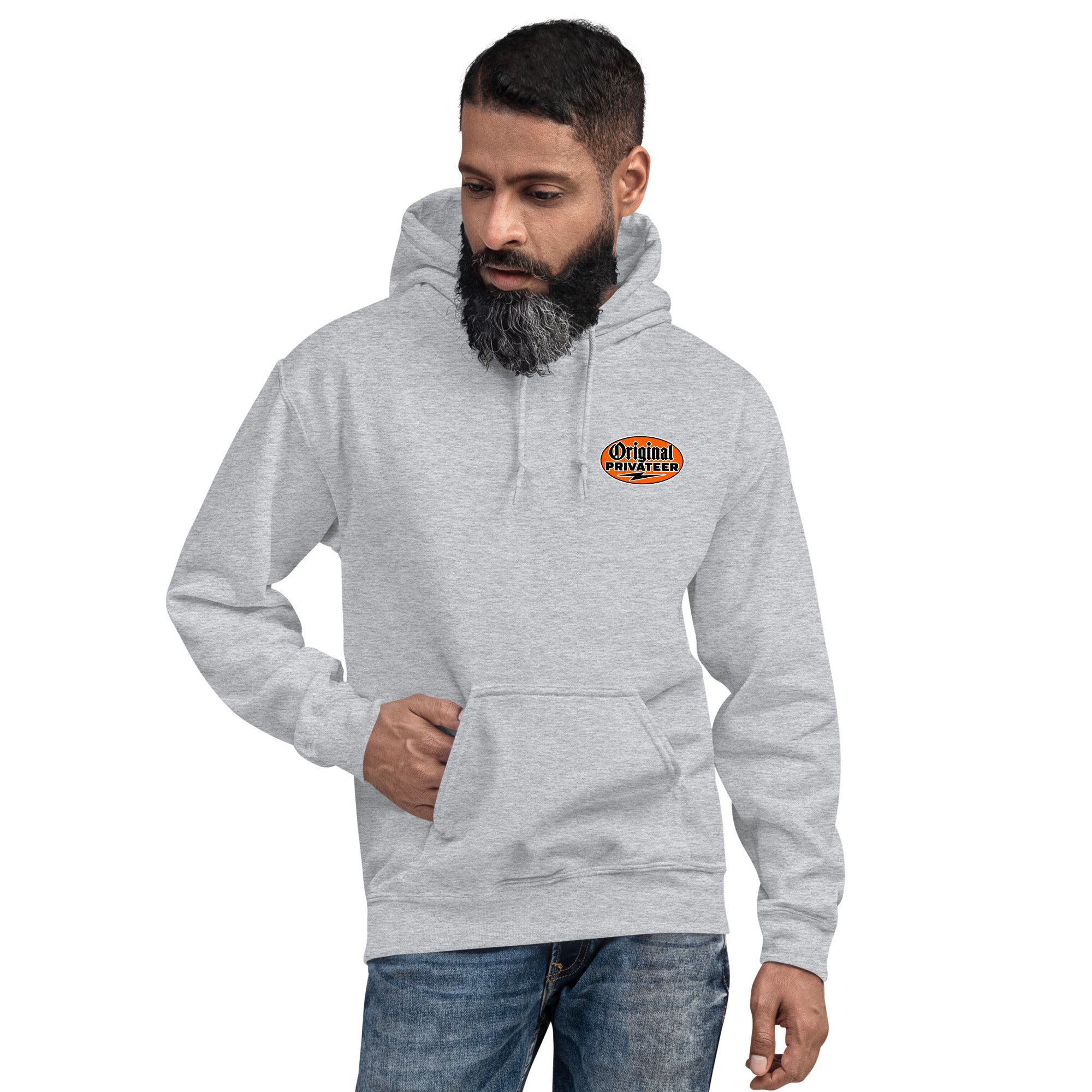 Men's Retro Orange Motorcycle Hoodie | Original Privateer