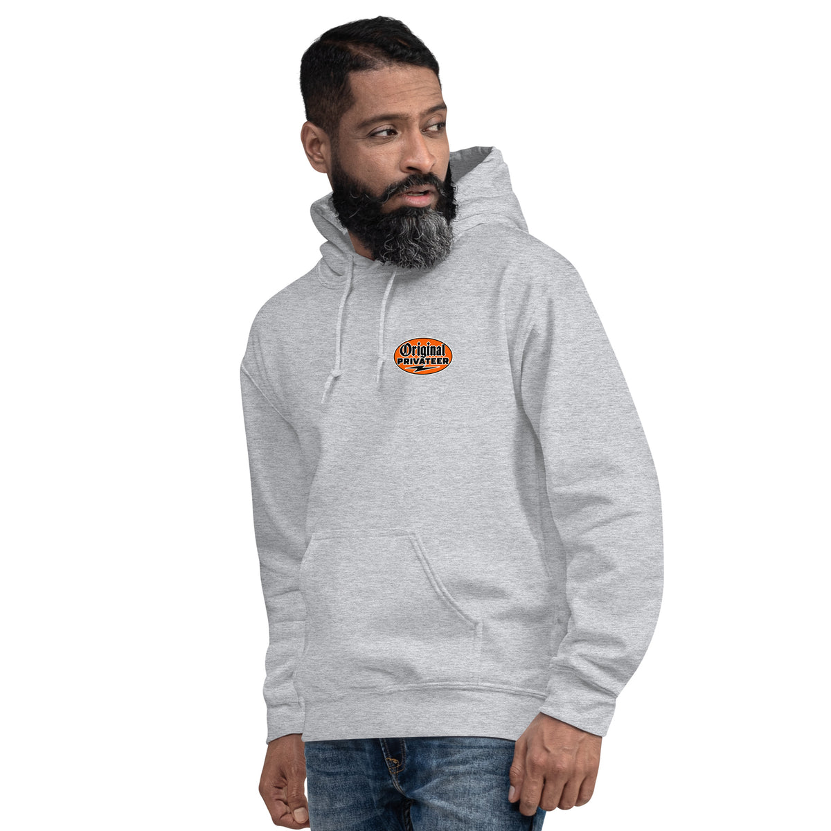 Men's Retro Orange Motorcycle Hoodie | Original Privateer