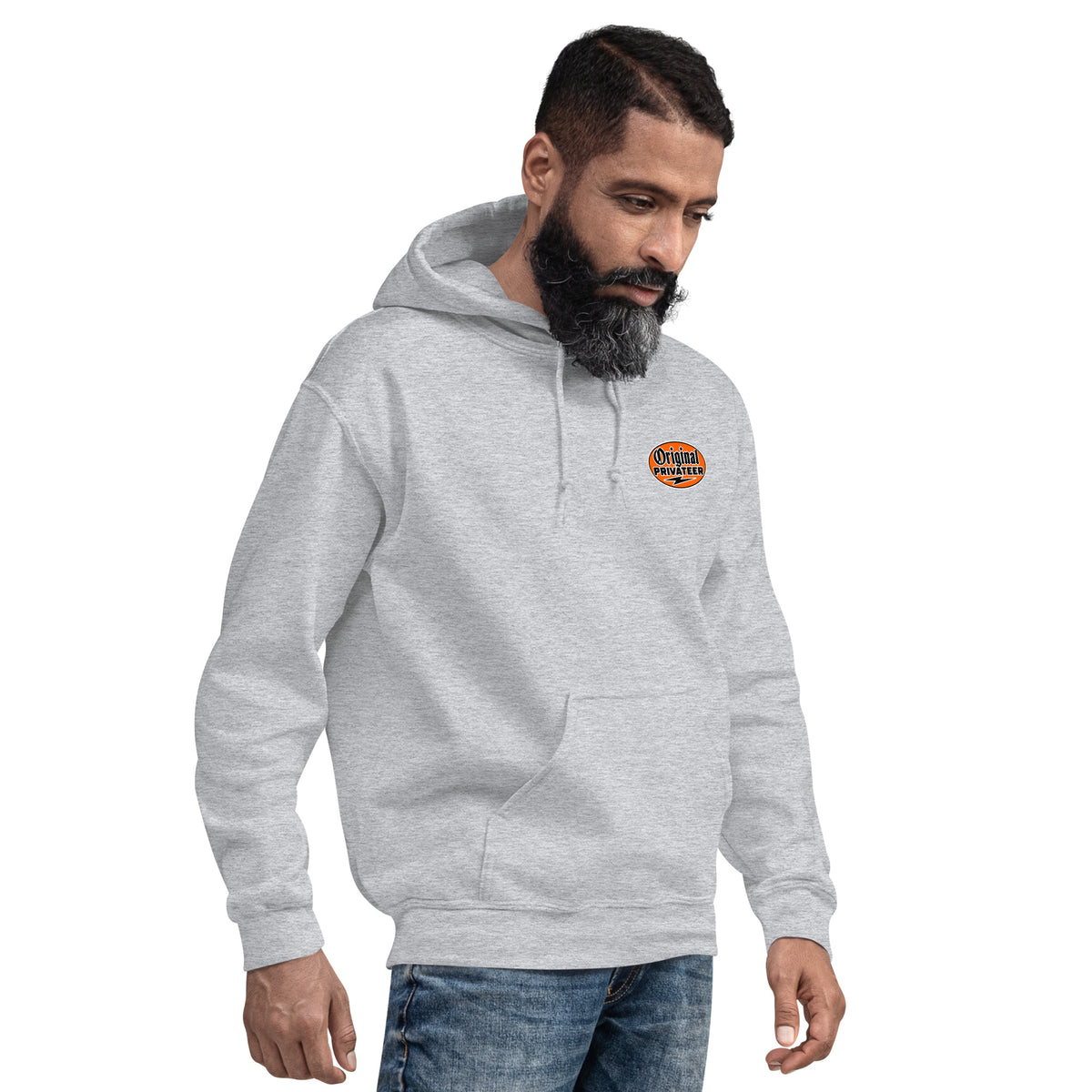 Men's Retro Orange Motorcycle Hoodie | Original Privateer