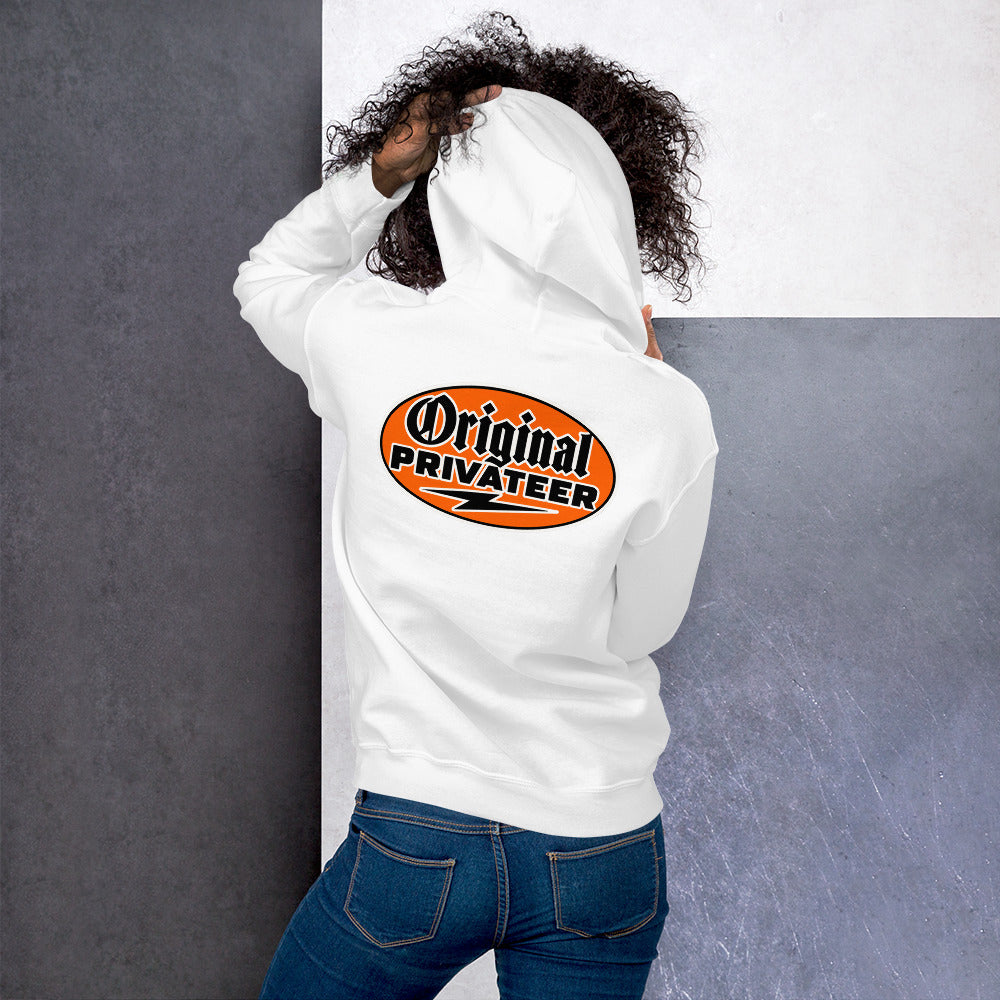 Men's Retro Orange Motorcycle Hoodie | Original Privateer