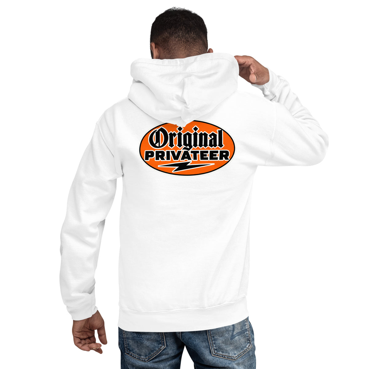 Men's Retro Orange Motorcycle Hoodie | Original Privateer